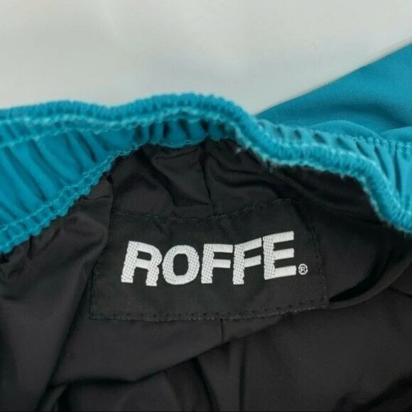 Roffe Snow Pants Blue Turquoise Junior Size 18 Outdoor Straight Leg Side Zip - Picture 5 of 9
